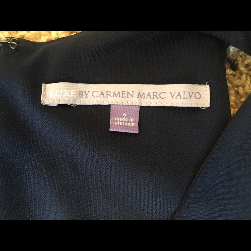 Marc Carmen Valvo Navy Blue Dress - Picture 5 of 8